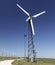 Wind turbine. Alternative energy. Blue sky. Environmentally friendly electricity