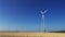 Wind turbine on the blue sky green energy footage