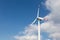 Wind turbine for clean energy production with blue sky