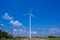 Wind turbine energy  Green ecological power energy generation. Wind farm eco field Beautiful sky Hua Sai District Nakhon Si