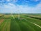 Wind Turbine Farm Aerial View - Green Energy