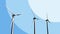Wind turbine farm loop able animation for reports and presentations. 8K clip
