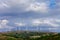 Wind turbine generators on top a hill