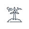 wind turbine icon vector from mother earth day concept. Thin line illustration of wind turbine editable stroke. wind turbine