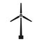 Wind turbine icon, windmill silhouette, black isolated on white background, vector illustration.
