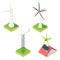 Wind turbine icons set, isometric style