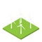 Wind turbine isometric vector, natural future energy