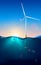 Wind turbine on offshore. Wind generator construction. Subsea or underwater view. Windmill connection power cable on seabed. Power