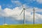 Wind turbine photographed at close range, propeller wind turbine