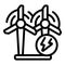 Wind turbine plant icon outline vector. Eco resource