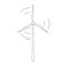 Wind turbine or power icon. Modern windmill silhouette. Eco energy concept. Vector.