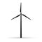 Wind turbine or power icon. Modern windmill silhouette. Eco energy concept. Vector illustration.
