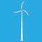 Wind turbine power windmill energy vector icon. Environment technology industry alternative eco generator tower