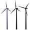 Wind turbine. Realistic illustration and silhouette
