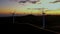 Wind turbine station at sunset. Navarre, Spain, Europe.