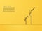 Wind turbine vector concept, line art on yellow background. Symbol of renewable power, alternative sources, new, clean