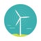 Wind Turbine Vector Illustration In Flat Design