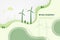 Wind Turbine, Wind Energy. Sustainable renewable green energy development, Environmental and Ecology concept, Vector illustration