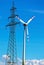 Wind turbine of a wind power plant for electricity