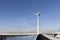 Wind turbines and an asphalted bicycle path