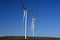 Wind turbines on a blue sky in the south of france