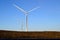 Wind turbines on a blue sky in the south of france