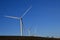 Wind turbines on a blue sky in the south of france