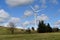 Wind turbines on a blue sky in the south of france