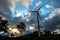 Wind turbines on dusk