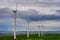 Wind turbines early in early dawn light