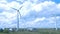Wind turbines farm. aerogenerator windmill in sunny blue sky day. Wind Turbine.