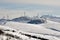 Wind turbines farm in winter (Basque Country)