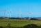 wind turbines in a field