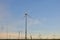 Wind turbines in field. Alternative energy sources. Natural energy.Environmentally friendly natural energy . Wind energy