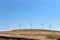 Wind turbines on Lesvos Island in Greece.