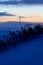 A wind turbines in a magical countryside setting