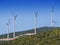 Wind turbines on mountaintop