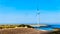 Wind Turbines at the Oosterschelde inlet at the Neeltje Jans island at the Delta Works Storm Surge Barrier