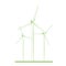 Wind turbines renewable energy concept green white