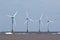 Wind turbines at sea Renewable energy offshore windfarm