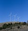 Wind turbines and sunny landscape