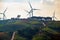 Wind turbines on sunny morning