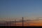 Wind turbines during sunrise, Southern Moravia, Czech Republic