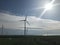 Wind turbines at sunset on Polish Baltic coast