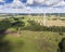 Wind turbines in Suwalki. Poland. View from above. Summer time.