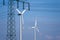 Wind turbines and transmission line