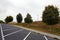 Wind turbines between trees