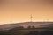 Wind turbines in a uk landscape for eco friendly power and renewable energy