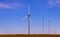 The wind turbines on the wind farm of Texas clean renewable energy