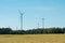 Wind turbines / windmills in rural landscape - renewable energy